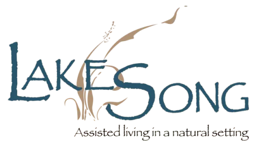 LakeSong logo with reeds and the tagline: Assisted living in a natural setting.